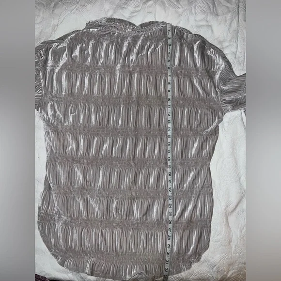 Free People My Best Top, velvet in winter fog, silver gray, oversized,fits M / L - Picture 8 of 8